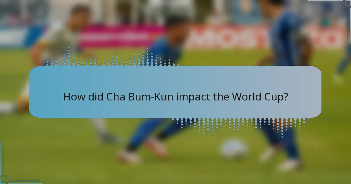 How did Cha Bum-Kun impact the World Cup?