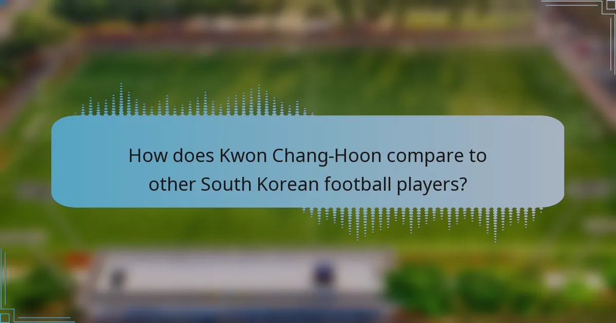 How does Kwon Chang-Hoon compare to other South Korean football players?