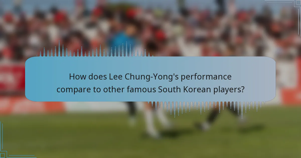How does Lee Chung-Yong's performance compare to other famous South Korean players?