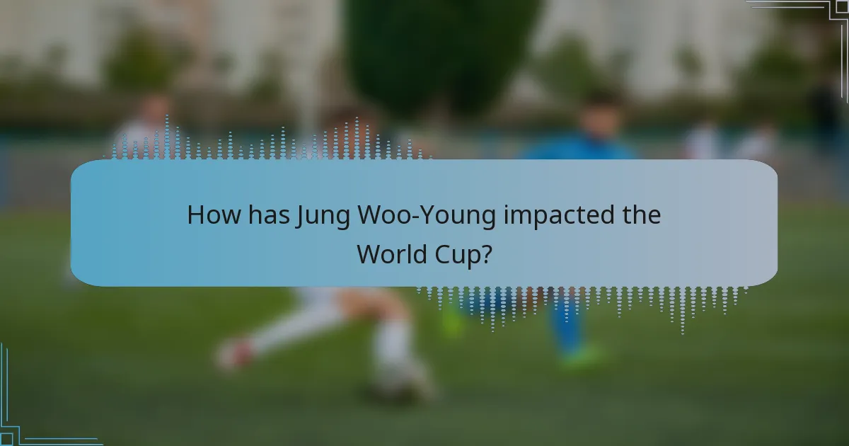How has Jung Woo-Young impacted the World Cup?