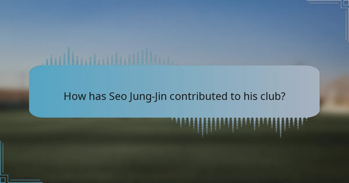 How has Seo Jung-Jin contributed to his club?