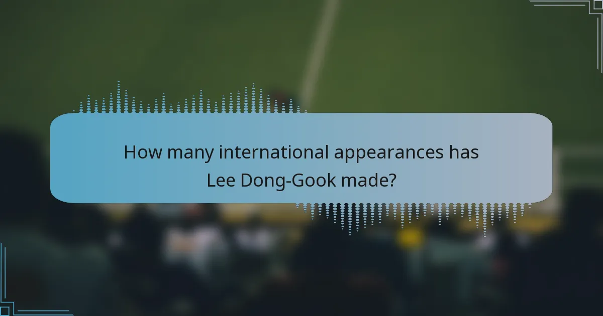 How many international appearances has Lee Dong-Gook made?