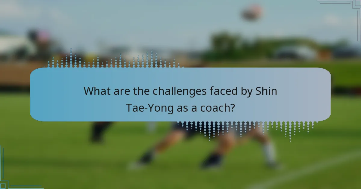 What are the challenges faced by Shin Tae-Yong as a coach?