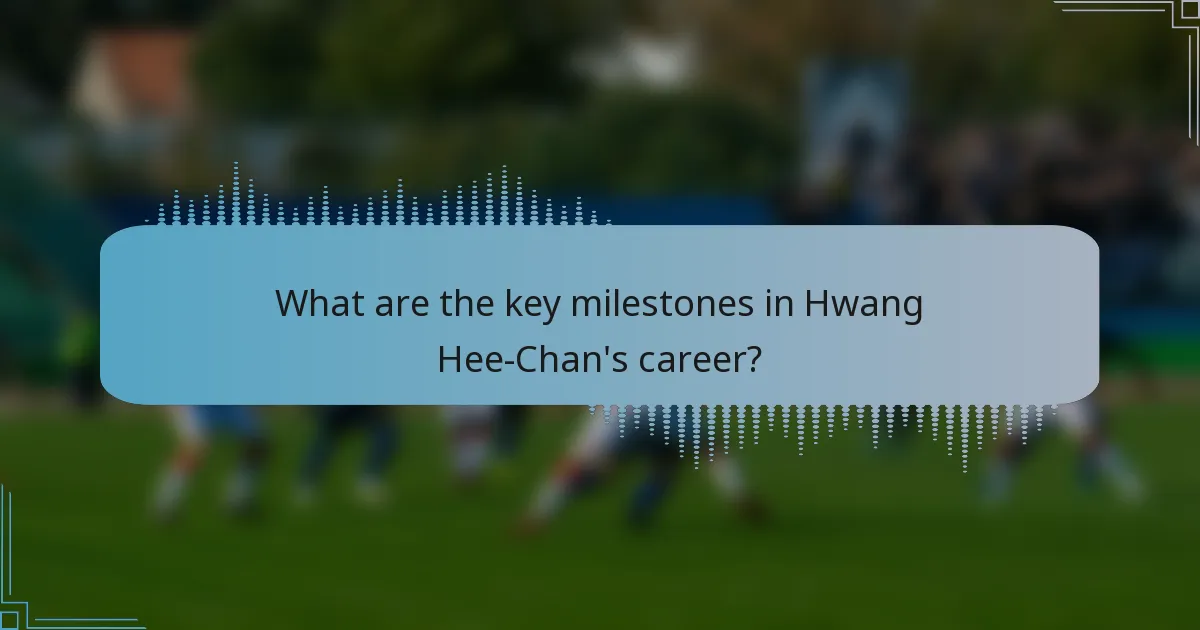 What are the key milestones in Hwang Hee-Chan's career?