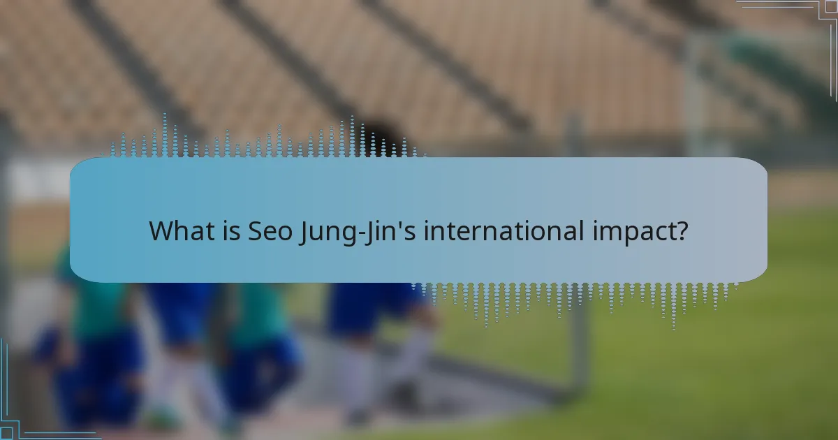 What is Seo Jung-Jin's international impact?