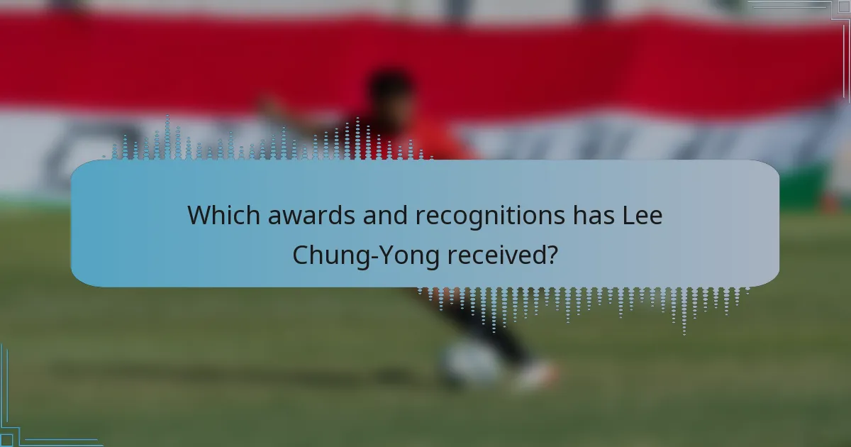 Which awards and recognitions has Lee Chung-Yong received?