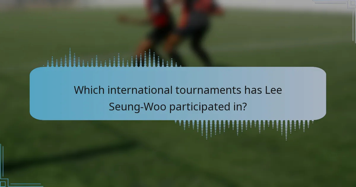 Which international tournaments has Lee Seung-Woo participated in?